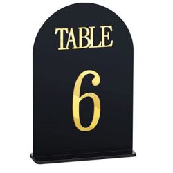 Numéro de table plexi noir et or 1-14