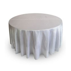 Nappe 120'' ronde satin blanc