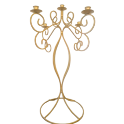 Chandelier 5 brins en fer forg dor de 25''