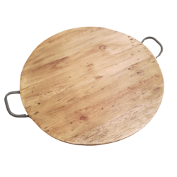 Plateau de service en bois rond 20''