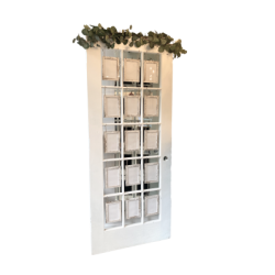 Porte blanche avec cadre pour plan de table/photos