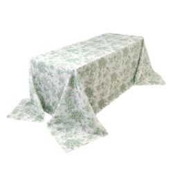Nappe 90''x132'' rectangulaire toile française verte