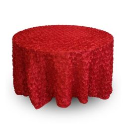 Nappe 132'' ronde rosette rouge