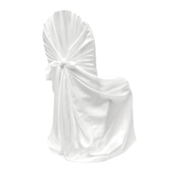 Couvre-chaise universel satin blanc
