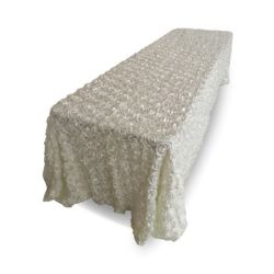 Nappe 90x156 rosette ivoire