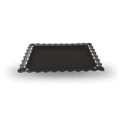 Plateau de service noir dentelle 11''x14''
