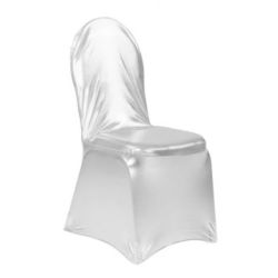 Couvre-chaise cuirette argent