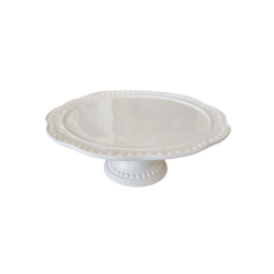 Prsentoir  gateau blanc floral picot 12''