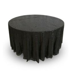 Nappe 120'' ronde paillette noire