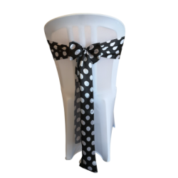 Boucle en satin polka noir